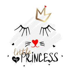 Vector template card with cute cat.