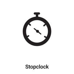 Stopclock icon vector isolated on white background, logo concept of Stopclock sign on transparent background, black filled symbol