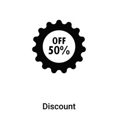 Discount icon vector isolated on white background, logo concept of Discount sign on transparent background, black filled symbol