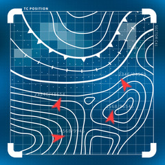 Bright futuristic map concept with charts