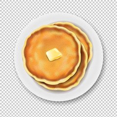 Plate With Pancake Isolated Transparent Background