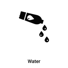 Water icon vector isolated on white background, logo concept of Water sign on transparent background, black filled symbol