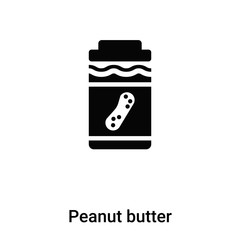 Peanut butter icon vector isolated on white background, logo concept of Peanut butter sign on transparent background, black filled symbol