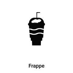 Frappe icon vector isolated on white background, logo concept of Frappe sign on transparent background, black filled symbol