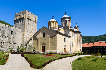 Manasija ancient monastery in Serbia, built in 15th century