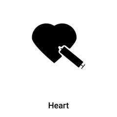 Heart icon vector isolated on white background, logo concept of Heart sign on transparent background, black filled symbol