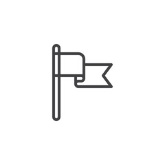 Flag outline icon. linear style sign for mobile concept and web design. waving flag simple line vector icon. Symbol, logo illustration. Pixel perfect vector graphics
