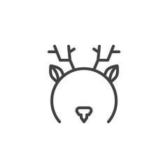 Deer mask outline icon. linear style sign for mobile concept and web design. Carnival mask simple line vector icon. Symbol, logo illustration. Pixel perfect vector graphics