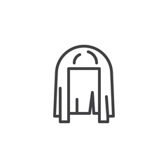 Cleopatra Wig outline icon. linear style sign for mobile concept and web design. Costume party simple line vector icon. Symbol, logo illustration. Pixel perfect vector graphics