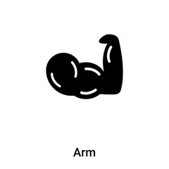 Arm icon vector isolated on white background, logo concept of Arm sign on transparent background, black filled symbol