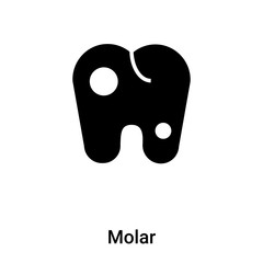 Molar icon vector isolated on white background, logo concept of Molar sign on transparent background, black filled symbol