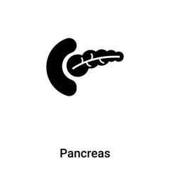 Pancreas icon vector isolated on white background, logo concept of Pancreas sign on transparent background, black filled symbol