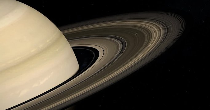 Prometheus, inner satellite of Saturn, orbiting