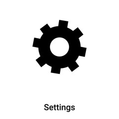 Settings icon vector isolated on white background, logo concept of Settings sign on transparent background, black filled symbol
