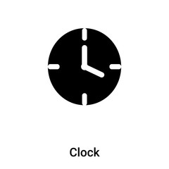 Clock icon vector isolated on white background, logo concept of Clock sign on transparent background, black filled symbol