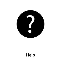 Help icon vector isolated on white background, logo concept of Help sign on transparent background, black filled symbol