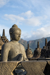 Fototapeta premium Buddha at Borobudr Temple, Yogyakarta, Indonesia 3