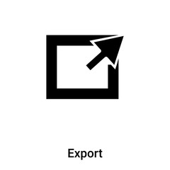 Export icon vector isolated on white background, logo concept of Export sign on transparent background, black filled symbol