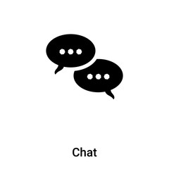 Chat icon vector isolated on white background, logo concept of Chat sign on transparent background, black filled symbol