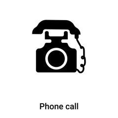 Phone call icon vector isolated on white background, logo concept of Phone call sign on transparent background, black filled symbol