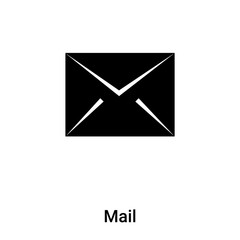 Mail icon vector isolated on white background, logo concept of Mail sign on transparent background, black filled symbol