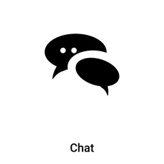 Chat icon vector isolated on white background, logo concept of Chat sign on transparent background, black filled symbol
