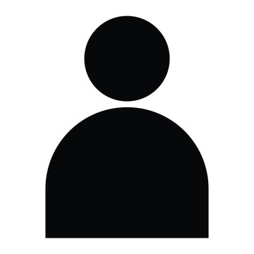 A black and white silhouette of a profile picture - Male