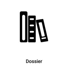 Dossier icon vector isolated on white background, logo concept of Dossier sign on transparent background, black filled symbol