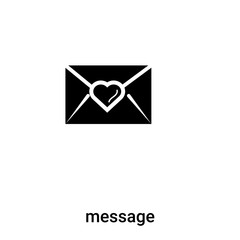 message icon vector isolated on white background, logo concept of message sign on transparent background, black filled symbol