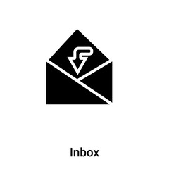 Inbox icon vector isolated on white background, logo concept of Inbox sign on transparent background, black filled symbol