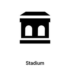 Stadium icon vector isolated on white background, logo concept of Stadium sign on transparent background, black filled symbol