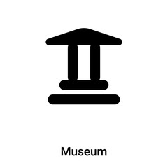 Museum icon vector isolated on white background, logo concept of Museum sign on transparent background, black filled symbol