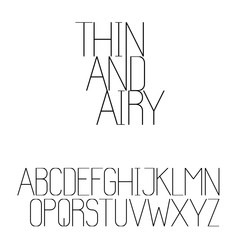 Beautiful light sans serif font set in uppercase