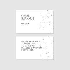 Sophisticated minimal black and white business card template with grainy texture