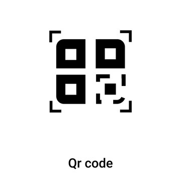 Qr code icon vector isolated on white background, logo concept of Qr code sign on transparent background, black filled symbol