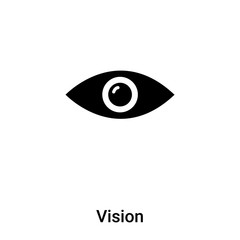 Vision icon vector isolated on white background, logo concept of Vision sign on transparent background, black filled symbol