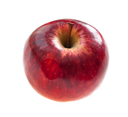 Red apple close-up isolated on white background