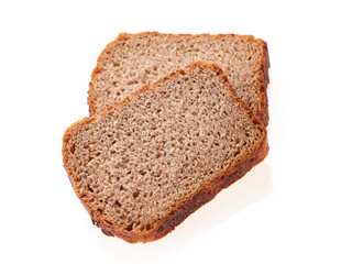 Rye Bread Slice isolated on white background