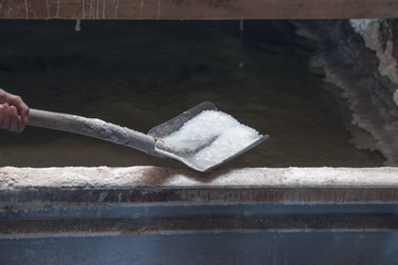 Tools and technology of extraction of edible salt by the ancient method.