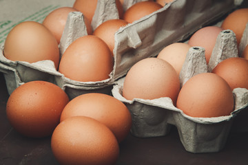 a lot of chicken eggs on the table