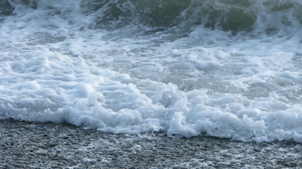 Sea wave. The shore of the sea.