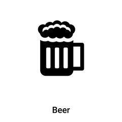 Beer icon vector isolated on white background, logo concept of Beer sign on transparent background, black filled symbol