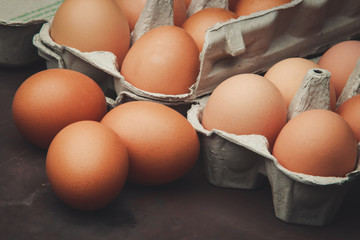 a lot of chicken eggs on the table