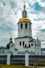 Orthodox Christian Temple with a gilded dome