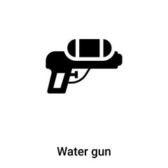 Water gun icon vector isolated on white background, logo concept of Water gun sign on transparent background, black filled symbol