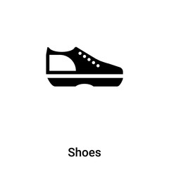 Shoes icon vector isolated on white background, logo concept of Shoes sign on transparent background, black filled symbol