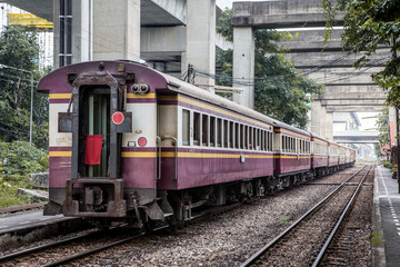 Fototapeta na wymiar Thai Train On the rails