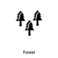 Forest icon vector isolated on white background, logo concept of Forest sign on transparent background, black filled symbol
