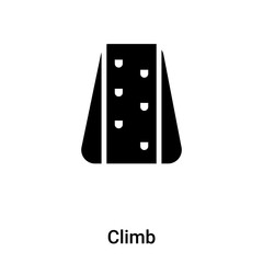 Climb icon vector isolated on white background, logo concept of Climb sign on transparent background, black filled symbol