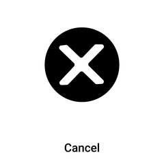 Cancel icon vector isolated on white background, logo concept of Cancel sign on transparent background, black filled symbol